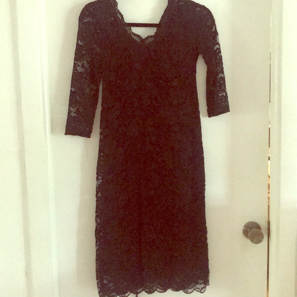 Black lace maternity dress. Never worn.